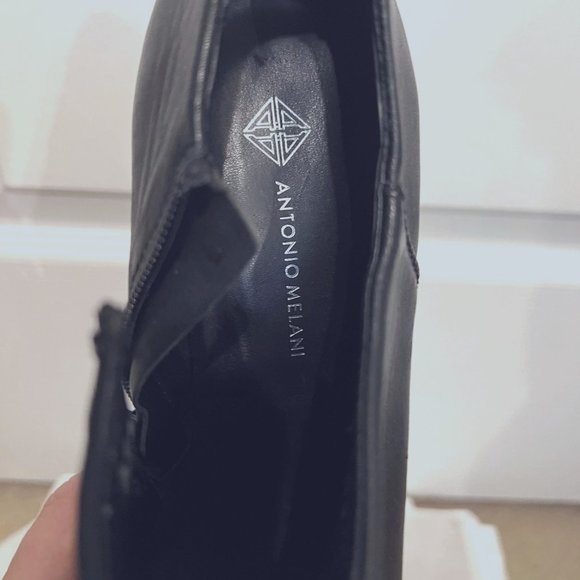 Antonio Melani Black Ankle Bootie-3" Heel- Leather-Women's size 9M - Picture 7 of 15